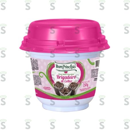  Doce Bom Princípio Sabor Chocolate Brigadeiro de Colher Pote 350gr