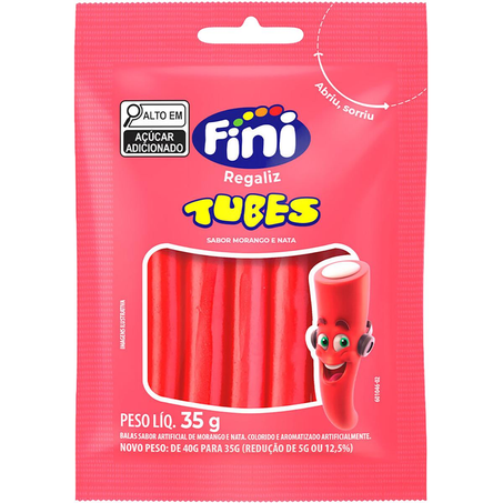 Regaliz Tubes Fini 35g - Morango