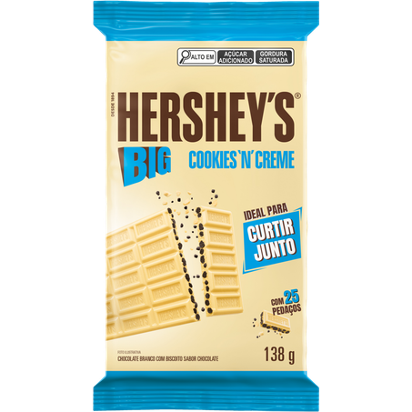 Choc hersheys 138g branco c/cookies