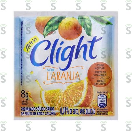  Refresco Em Pó Clight Laranja 8g