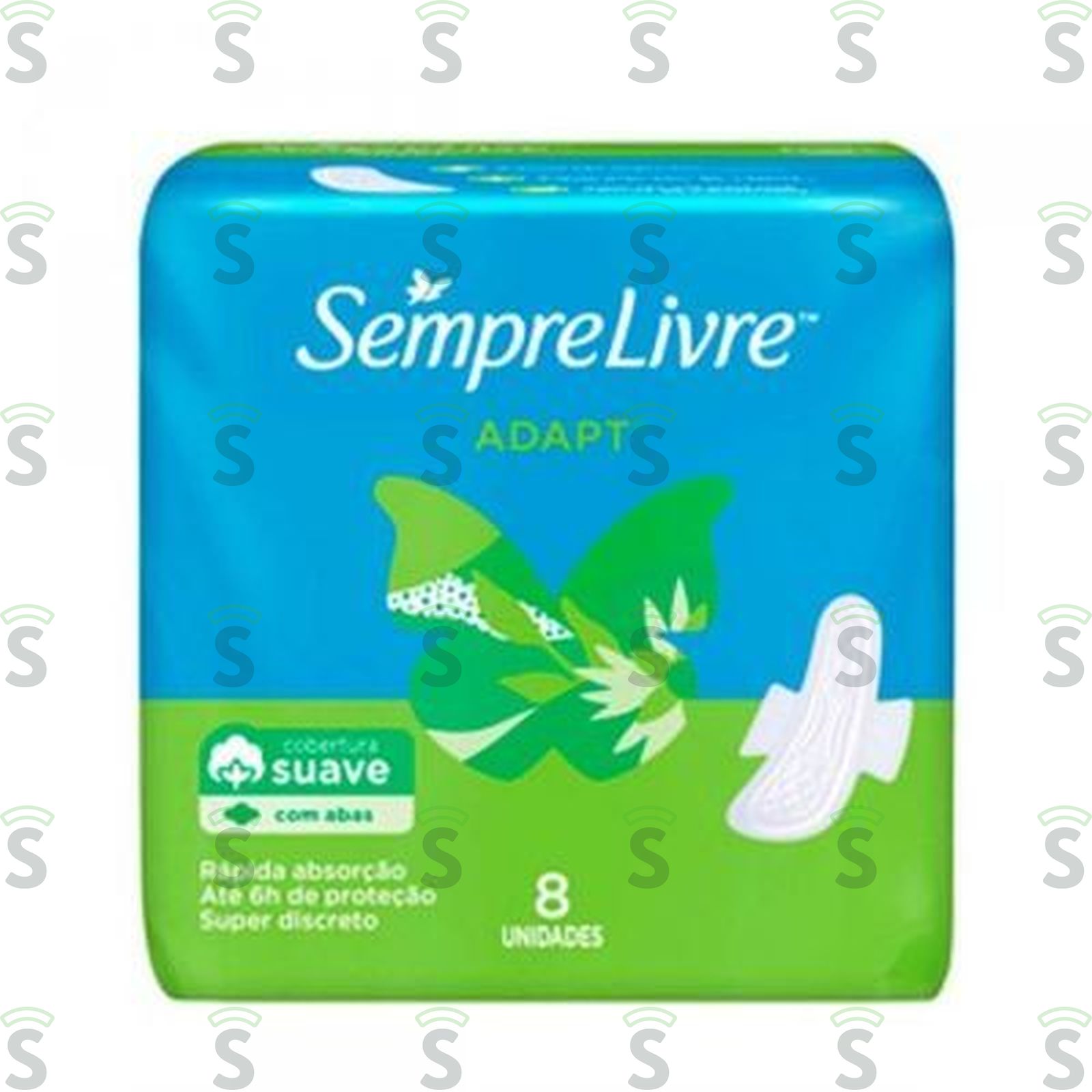Absorvente Sempre Livre Adapt Suave com Abas Pacote 8UN