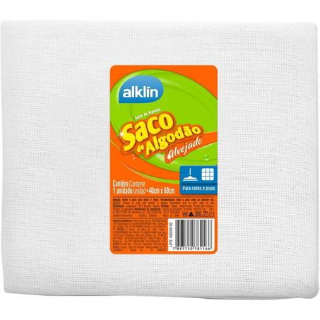 Saco de Algodão Alklin Tam. 40cmx60cm - Alvejado