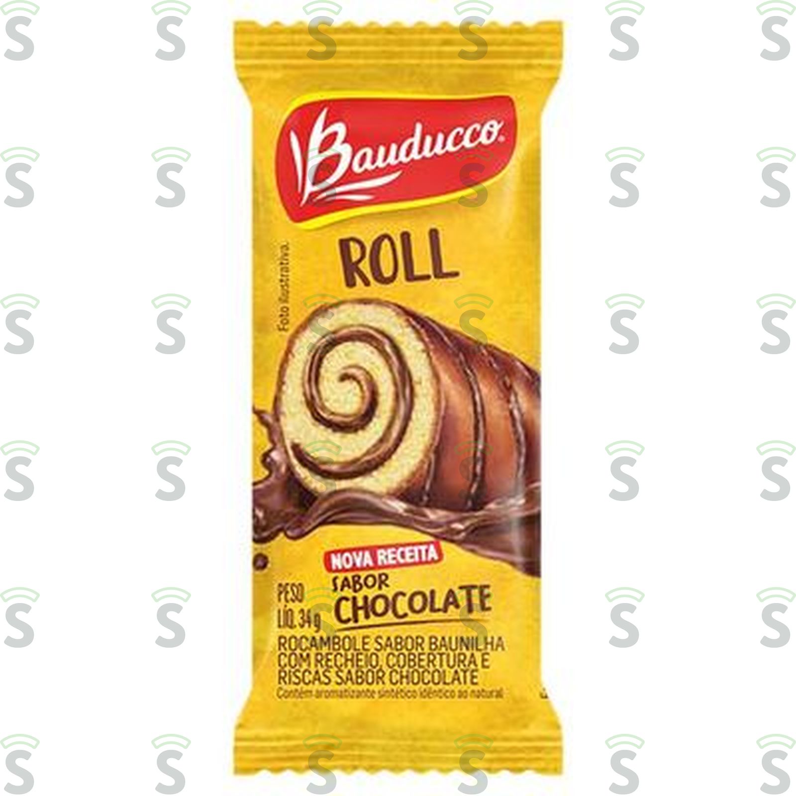 Bolinho Bauducco Roll Cake Chocolate Embalagem 34G