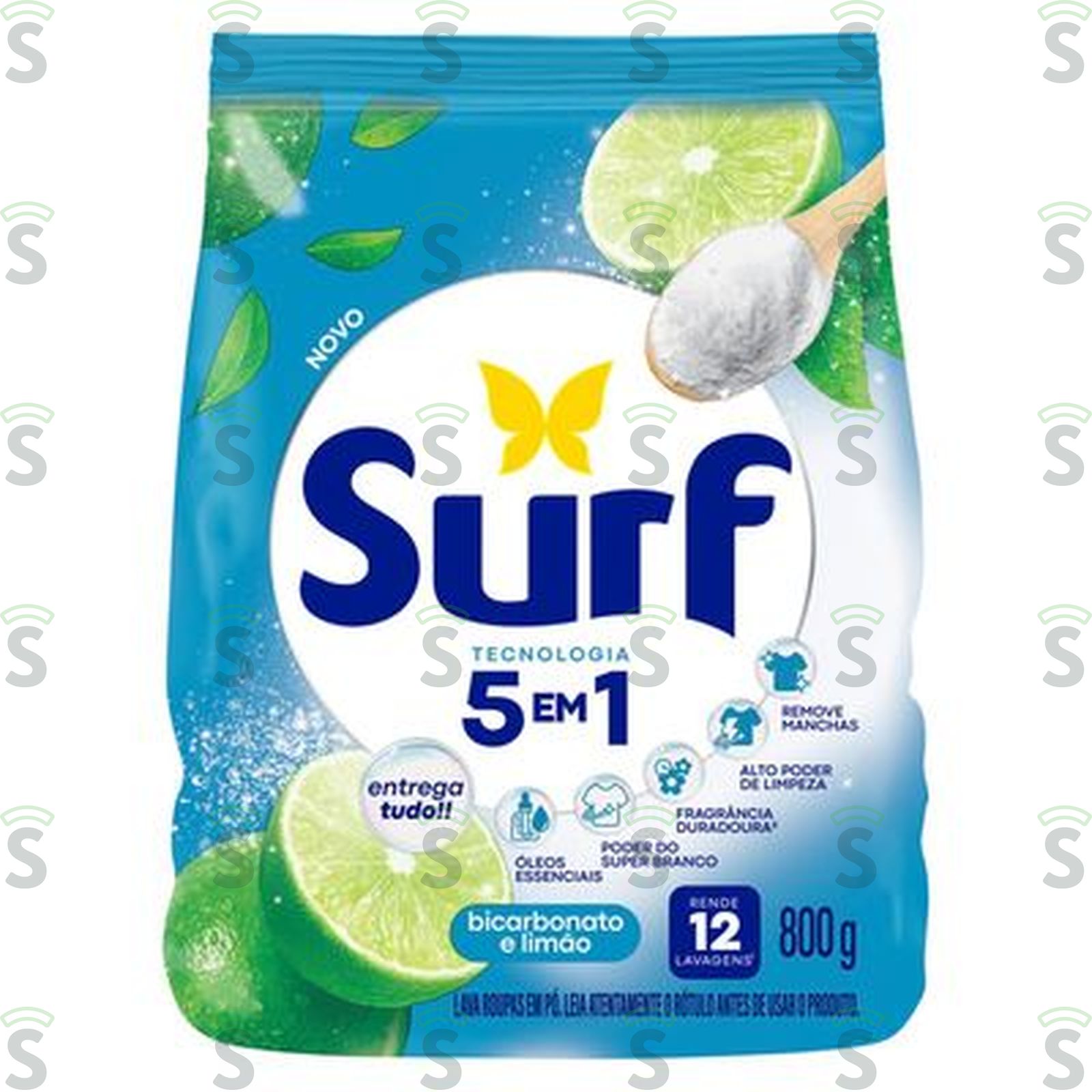 Lava-roupas Pó Limão E Bicarbonato Surf Pacote 800G