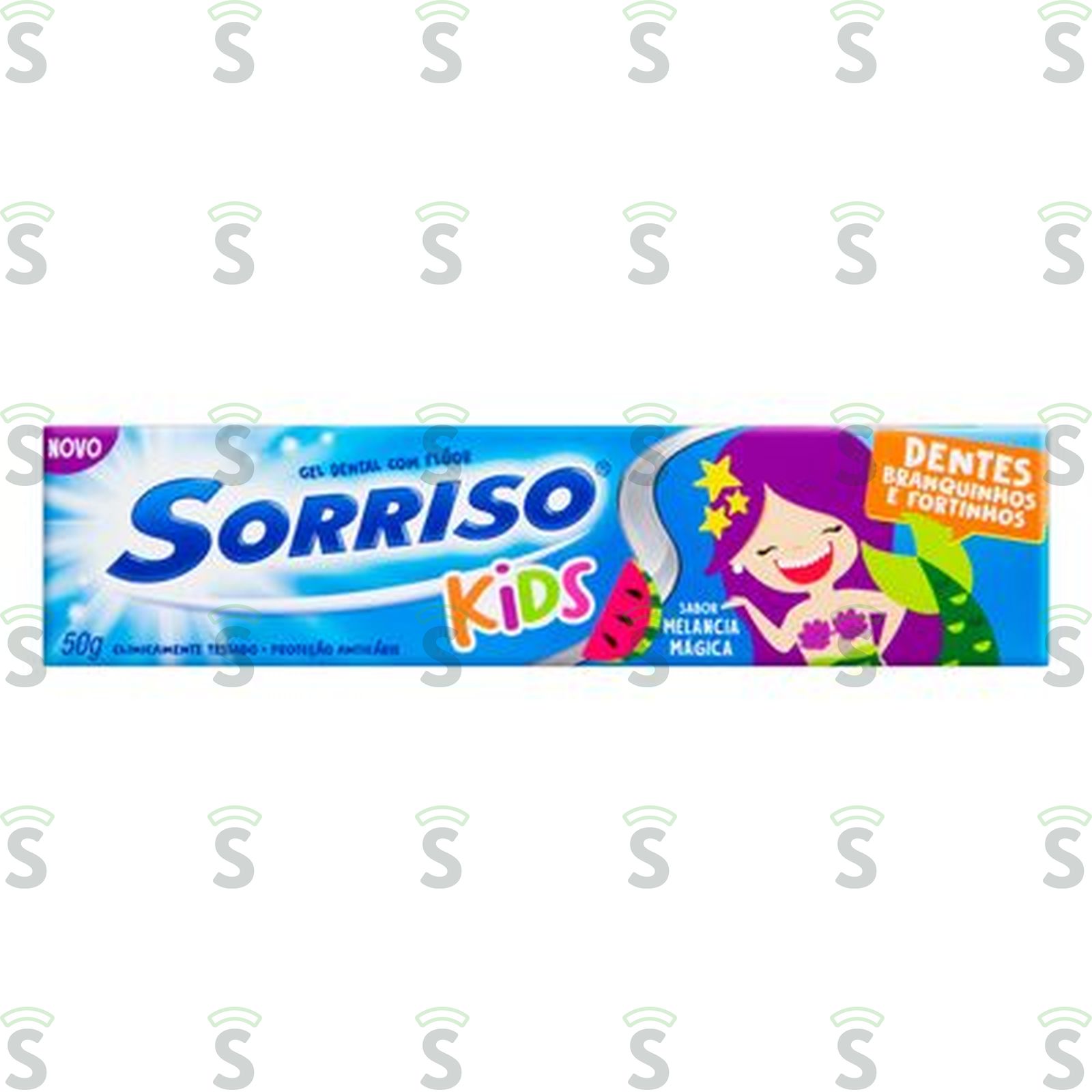 Gel Dental com Flúor Sorriso Kids Melancia Mágica Caixa 50gr