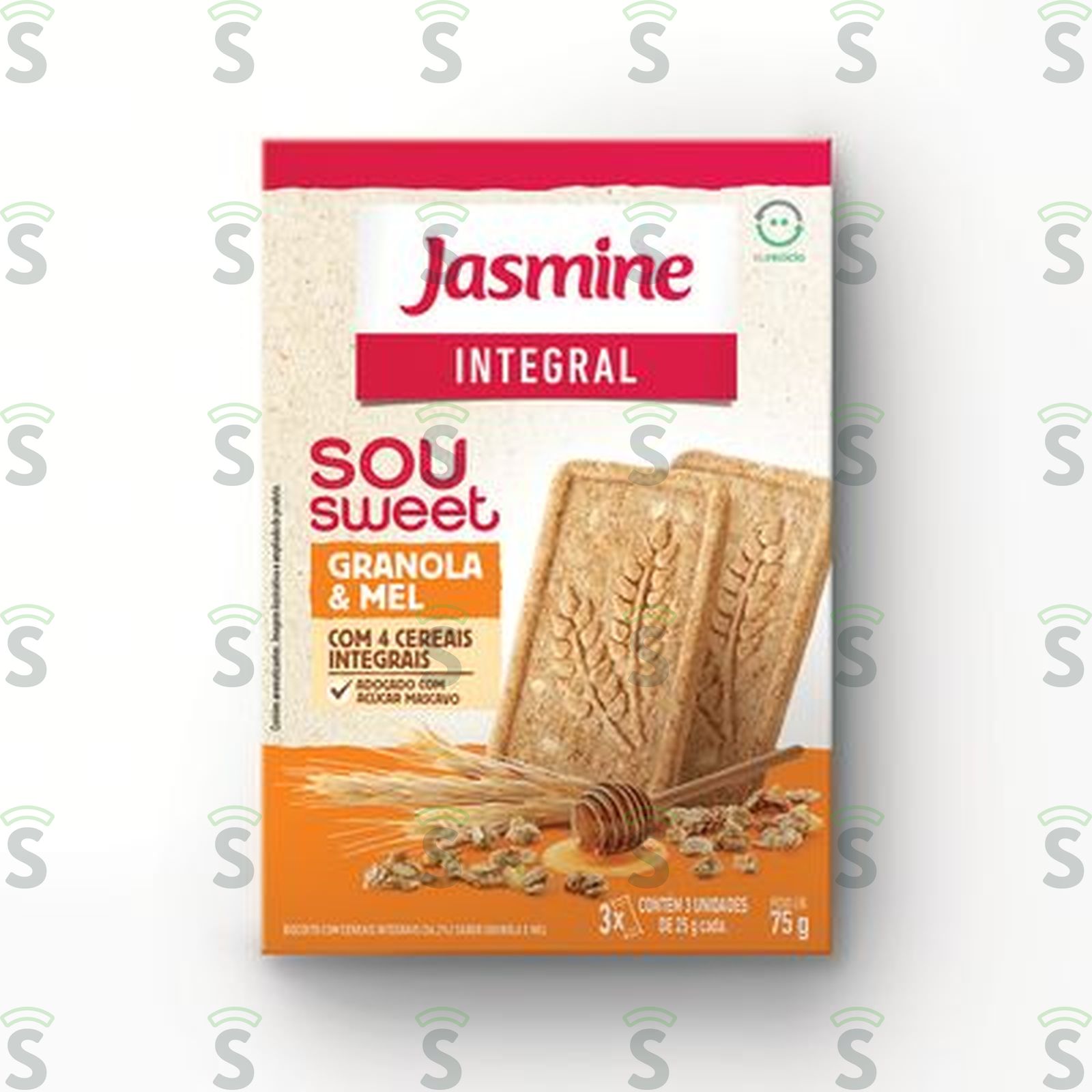 Biscoito Integral Granola & Mel Jasmine Sou Sweet Caixa 75G