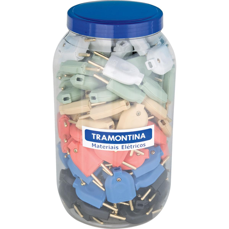 Plugue Tramontina Macho - 2P - 10A - Diversas Cores - Ref. 57420/901
