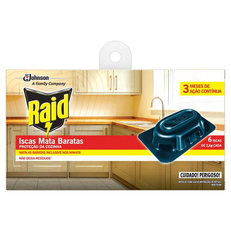 Inseticida Mata-baratas Raid Iscas - Com 6 Unidades