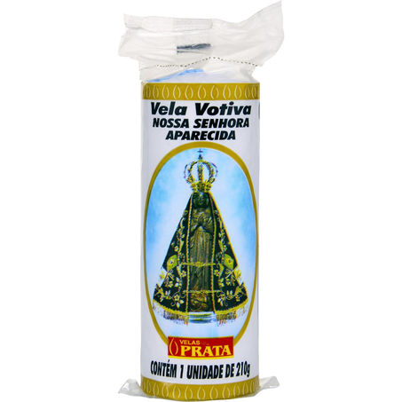 Vela Prata Votiva 210g - Nossa Senhora Aparecida