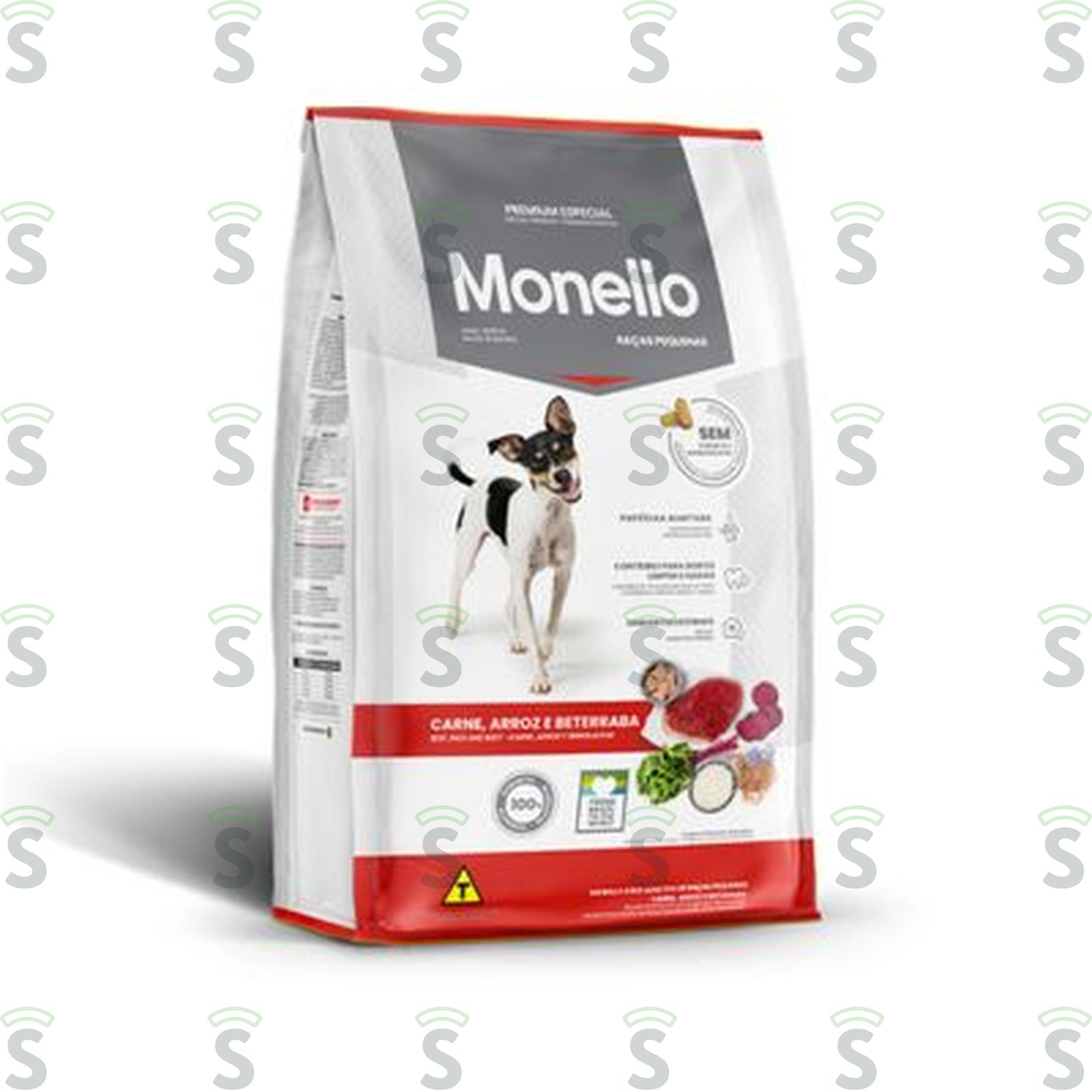 Ração Para Cães Monello Premium Adulto Raça Pequenas Carne Arroz E Beterraba 1KG