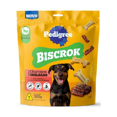 Biscoito P/Cães Biscrok Pedigree Adulto Churrasco 500g