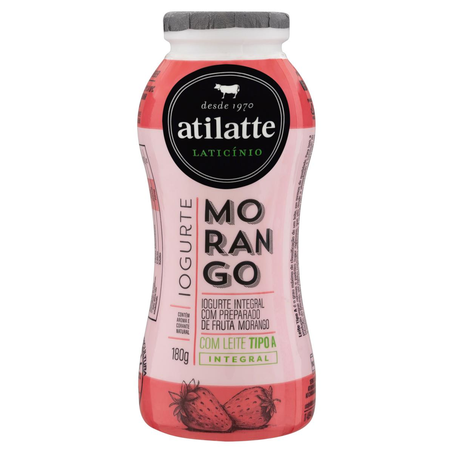 Iogurte Ati Latte 180g - Natural - Integral - Morango
