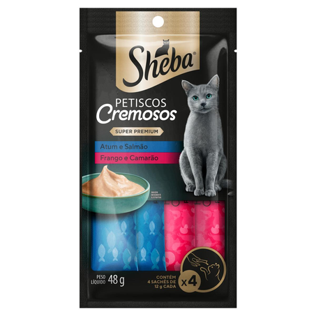 Petisco Sheba 48g - Com 4 Sachês de 12g - Sabores