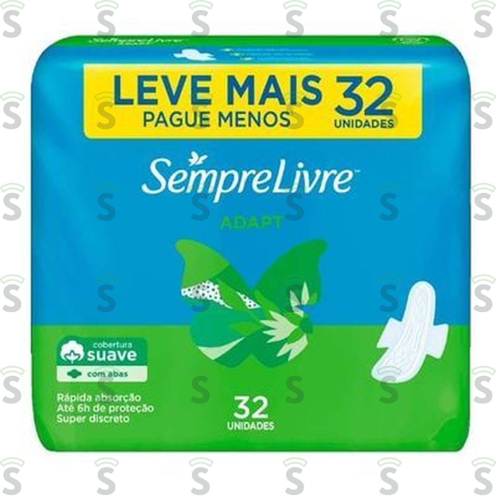 Absorvente Suave Adapt C/Abas Sempre Livre 32UN