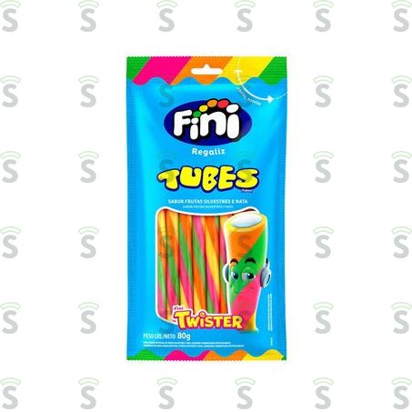  Bala Fini Tube Twister Embalagem 80g