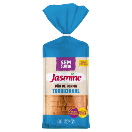 Pão Jasmine 350g - Sem Glúten - Fatiado - Tradicional
