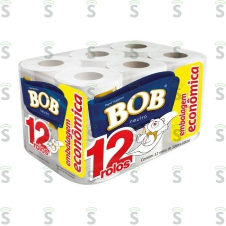  Papel Higiênico Bob Neutro 30 Metros Embalagem 12un