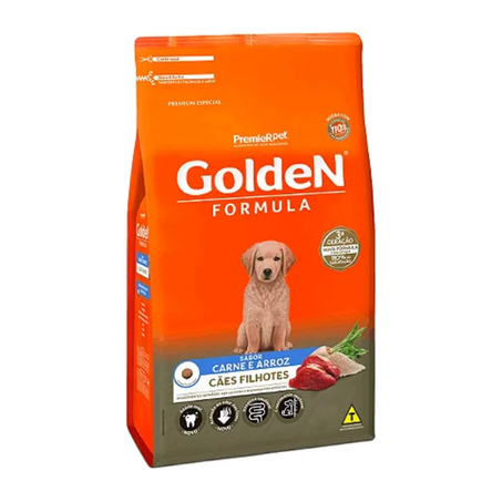 Ração Golden Fórmula para Cães Filhotes Sabor Carne e Arroz 3Kg