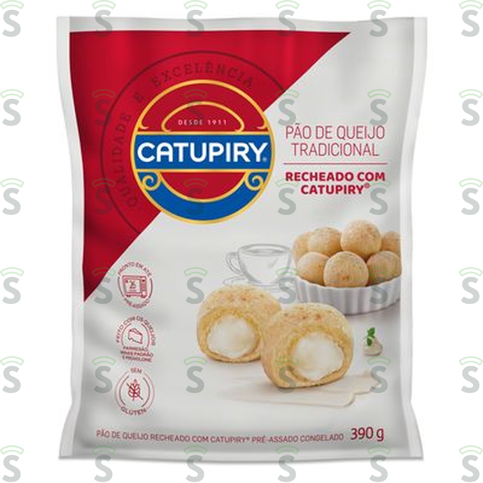Pão de Queijo Catupiry Recheado com Catupiry Pacote 390G