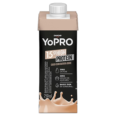 Bebida Láctea Yopro 250ml - Zero Lactose - 15g de Proteína - Coco com Batata-doce - TP