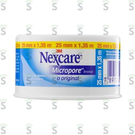  Fita Micropore Branca Nexcare 25mm x 1,35m Rolo 1un