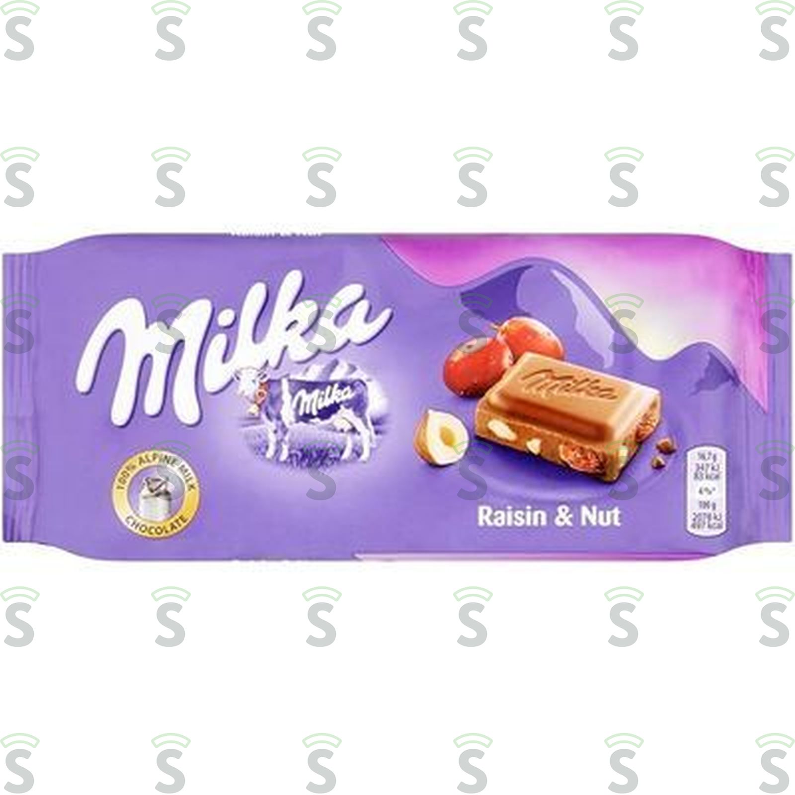 Chocolate Barra Milka Raisins E Nuts 100G