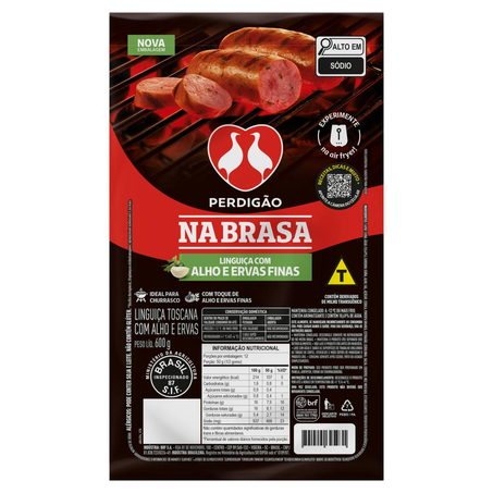 Linguiça Toscana Perdigão 600g - Congelada - Alho e Ervas Finas