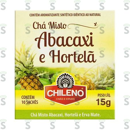  Chá Misto Chileno Abacaxi e Hortelã Caixa Com 10un - 15gr