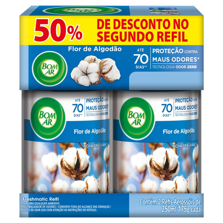 Conjunto Freshmatic Bom Ar 250ml - Lavanda - Com 2 Purificadores de Ar Freshmatic - Com 50% de Desconto no 2º Refil
