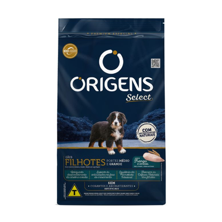 Ração Origens para Cães Filhotes de Médio e Grande Porte Sabor Frango 15 kg