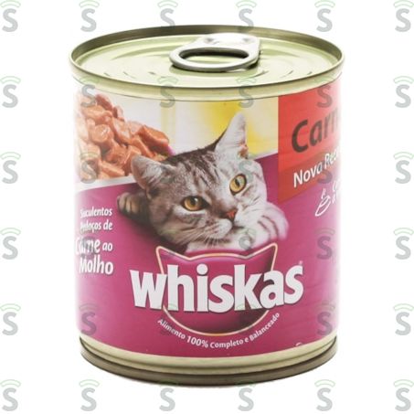  Ração Úmida Para Gatos Adultos Whiskas Carne Ao Molho 290g