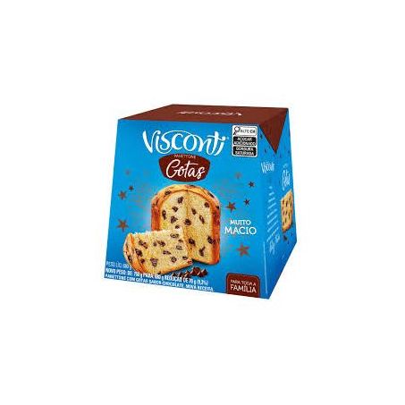 Panettone Visconti Com Gotas De Chocolate Caixa 680g 
 