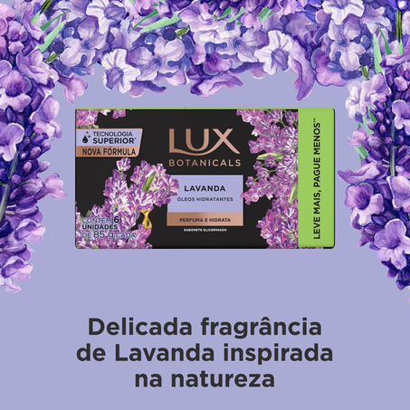 Sabonete em Barra Lux Botanicals Lavanda 85g 6 unidades 360-4