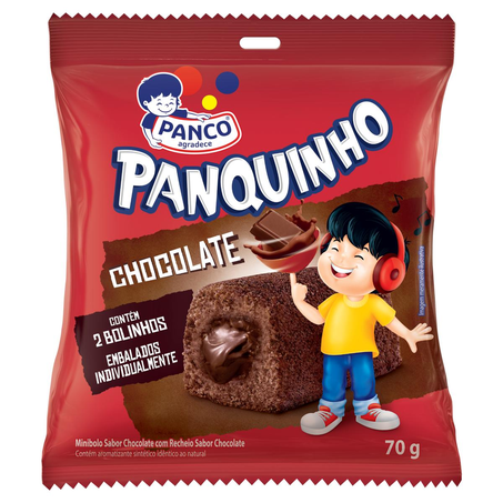 Minibolo Panquinho 70g - Recheado - Chocolate