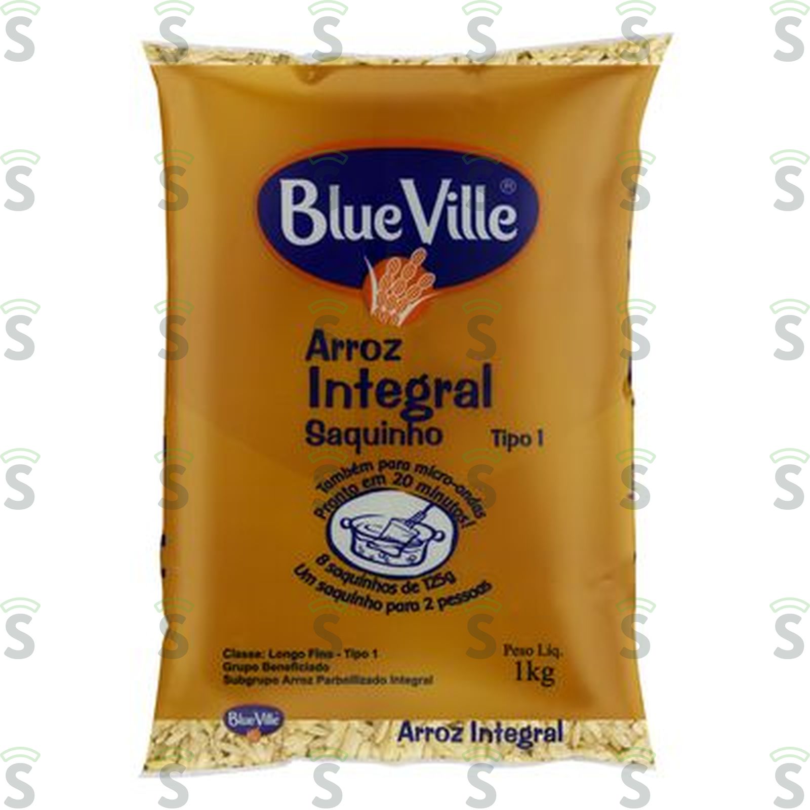 Arroz blue ville integral 8 saq 1kg