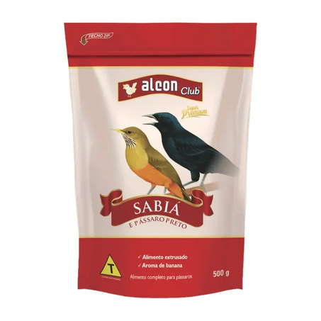 Alimento Completo Alcon Club Sabiá E Pássaro Preto 500g
