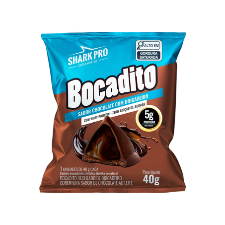 Bocadito Shark Pro Sabor Chocolate com Brigadeiro 40g