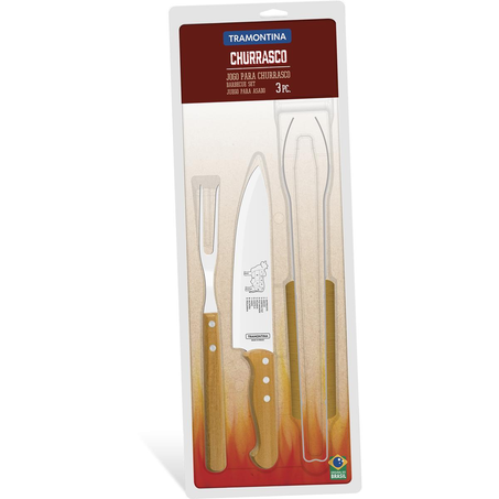 Conjunto para Churrasco Tramontina Inox - Com 3 Peças - Ref. 22399075