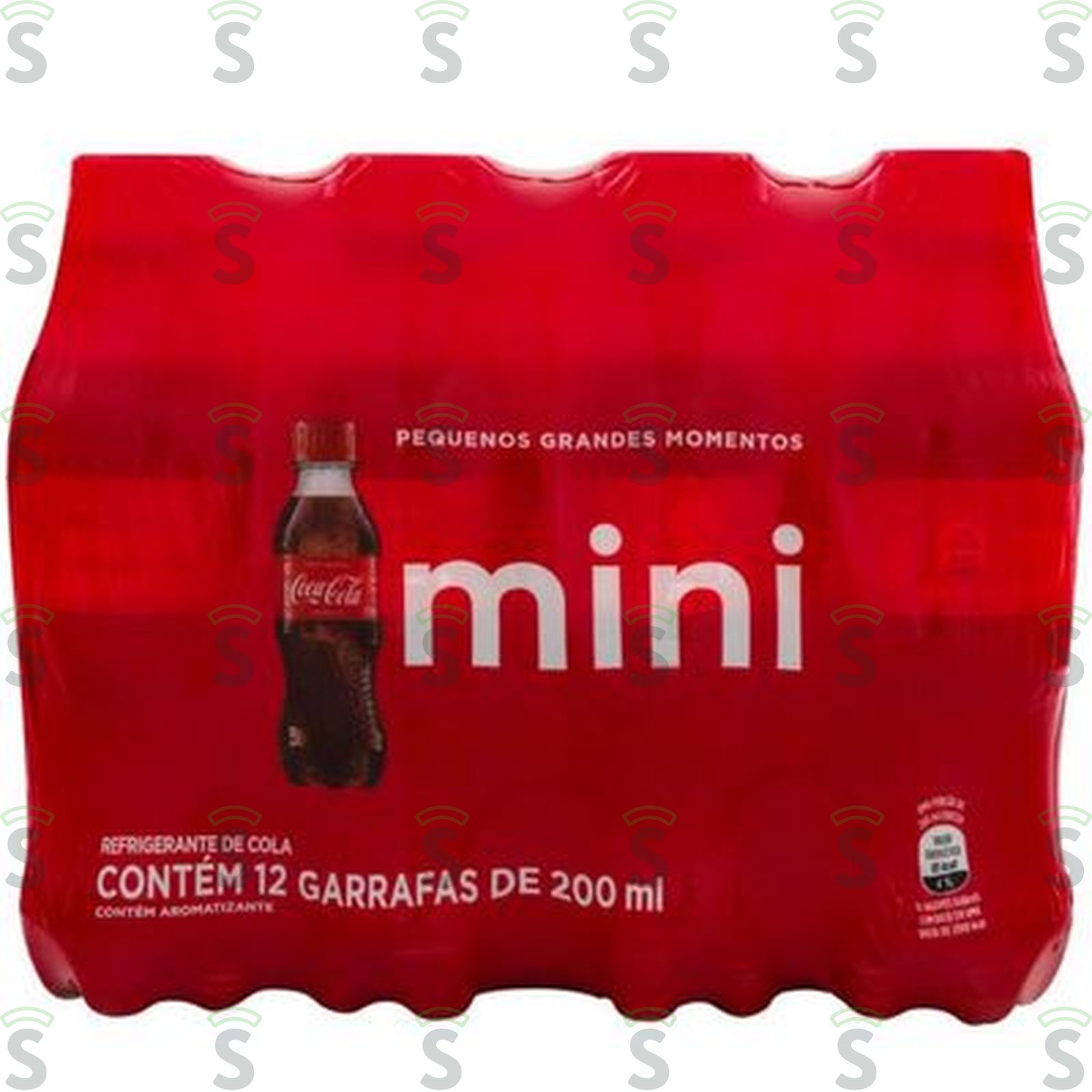 Refrigerante Coca-Cola Mini Garrafa 200ml - Pacote com 12un - 2.4lt