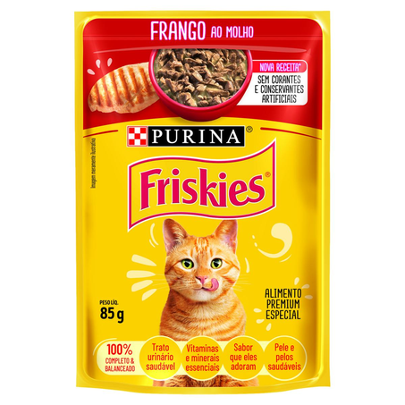 Ração para Gatos Friskies 85g - Frango ao Molho - Sachê