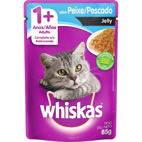 Ração Whiskas 85g - Jelly - Peixe - Sachê