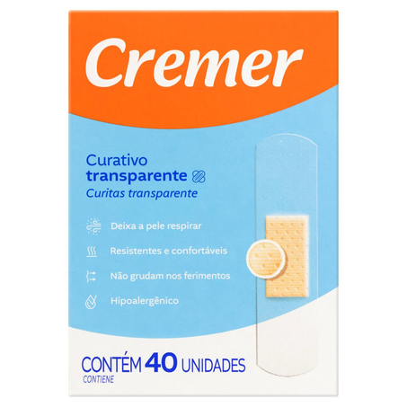 Curativo Cremer Transparente - Com 40 Curativos