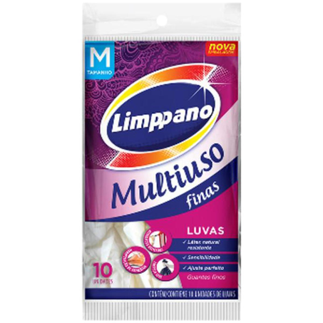 Luva Fina Limppano Tam. M - Descartável