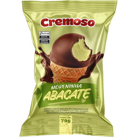 SORVETE CREMOSO MORENINHA ABACATE PACOTE 70G