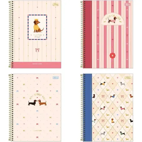 Caderno tilibra espiral doggy 80f