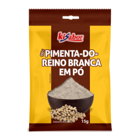 Pimenta do reino kisabor branca em pó pacote 15g