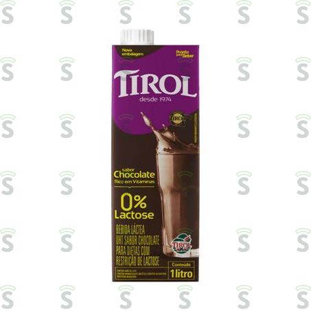  Bebida Láctea Uht Tirol Chocolate Zero Lactose Caixa Com Tampa 1lt