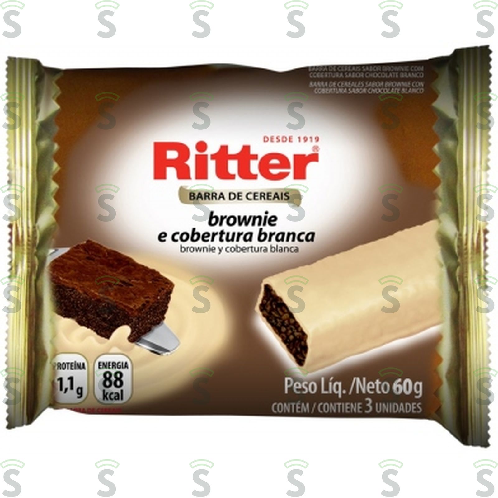 Ritter-cereal brownie cob branca c/3 60g
