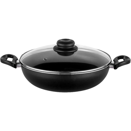 Caçarola Wok Mr. Cook 28cm - Com tampa - Preta - Ref. 4992