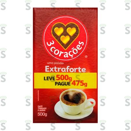 Café Torrado e Moído 3corações Extra Forte Pacote 500gr
